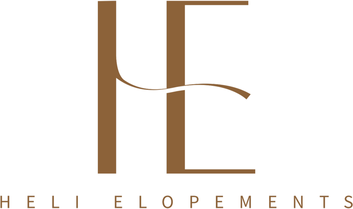 Heli Elopements logo: a linked H and E monogram above the words Heli Elopements